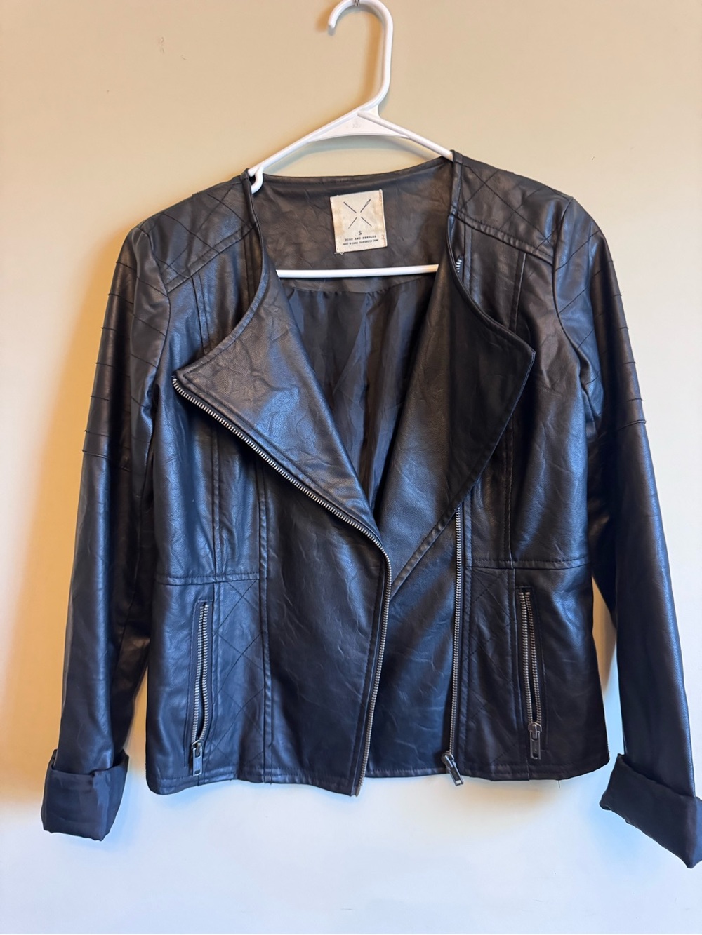 Pins & Needles by Urban Outfitters  Black Faux Leather Moto Jacket